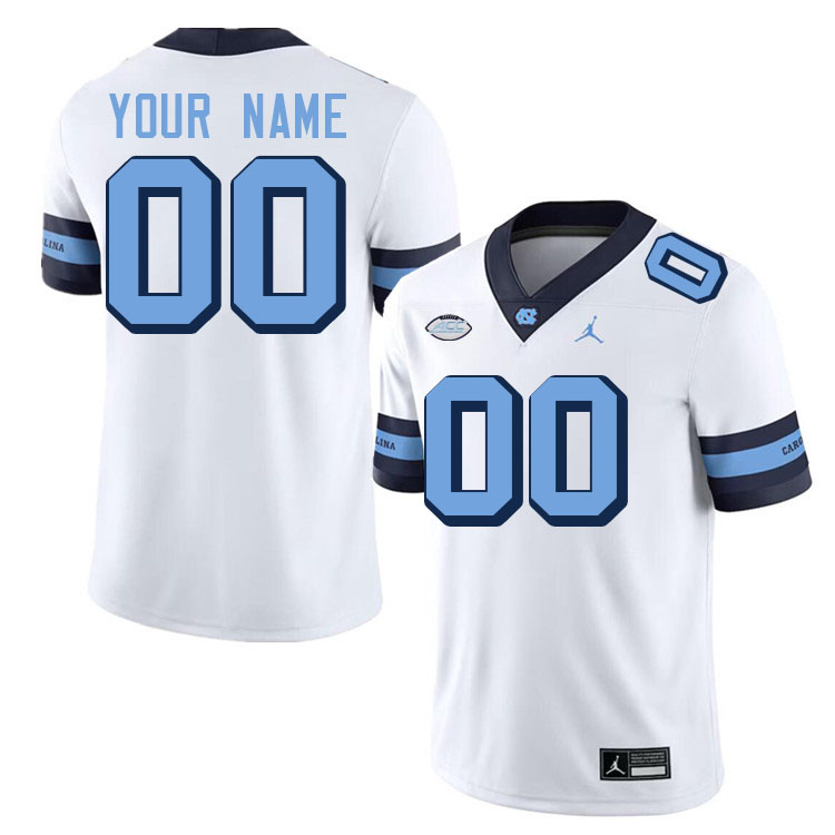 Custom North Carolina Tar Heels Name And Number College Football Jerseys Stitched-Alternate White